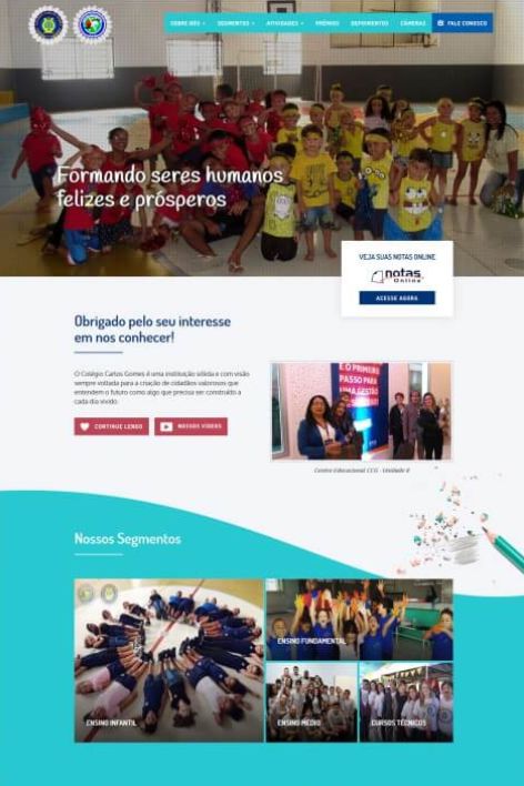 Desenvolvimento de site - Colégio Carlos Gomes