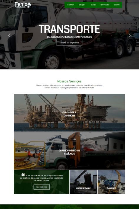 Desenvolvimento de site - Fênix Ambiental