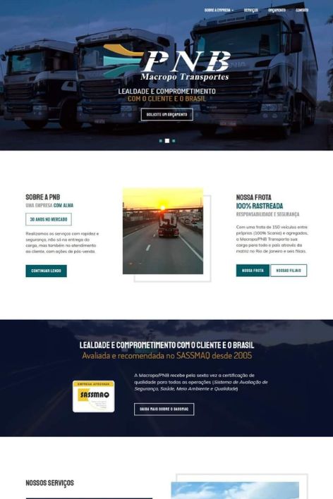 Desenvolvimento de site - PNB Transportes